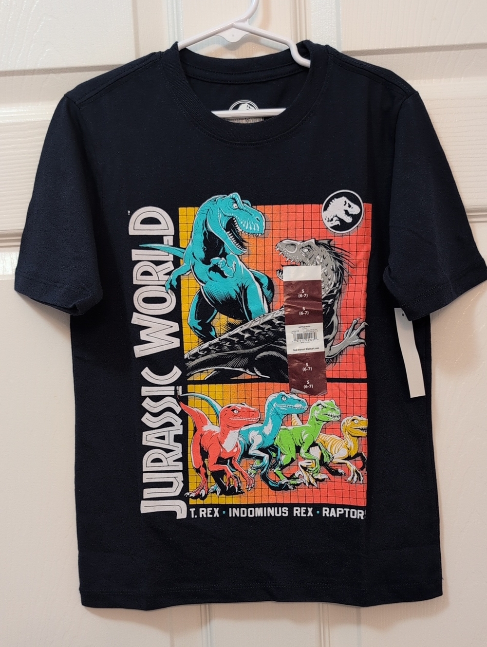 Jurassic World Boys Navy Blue Graphic Dino Tee